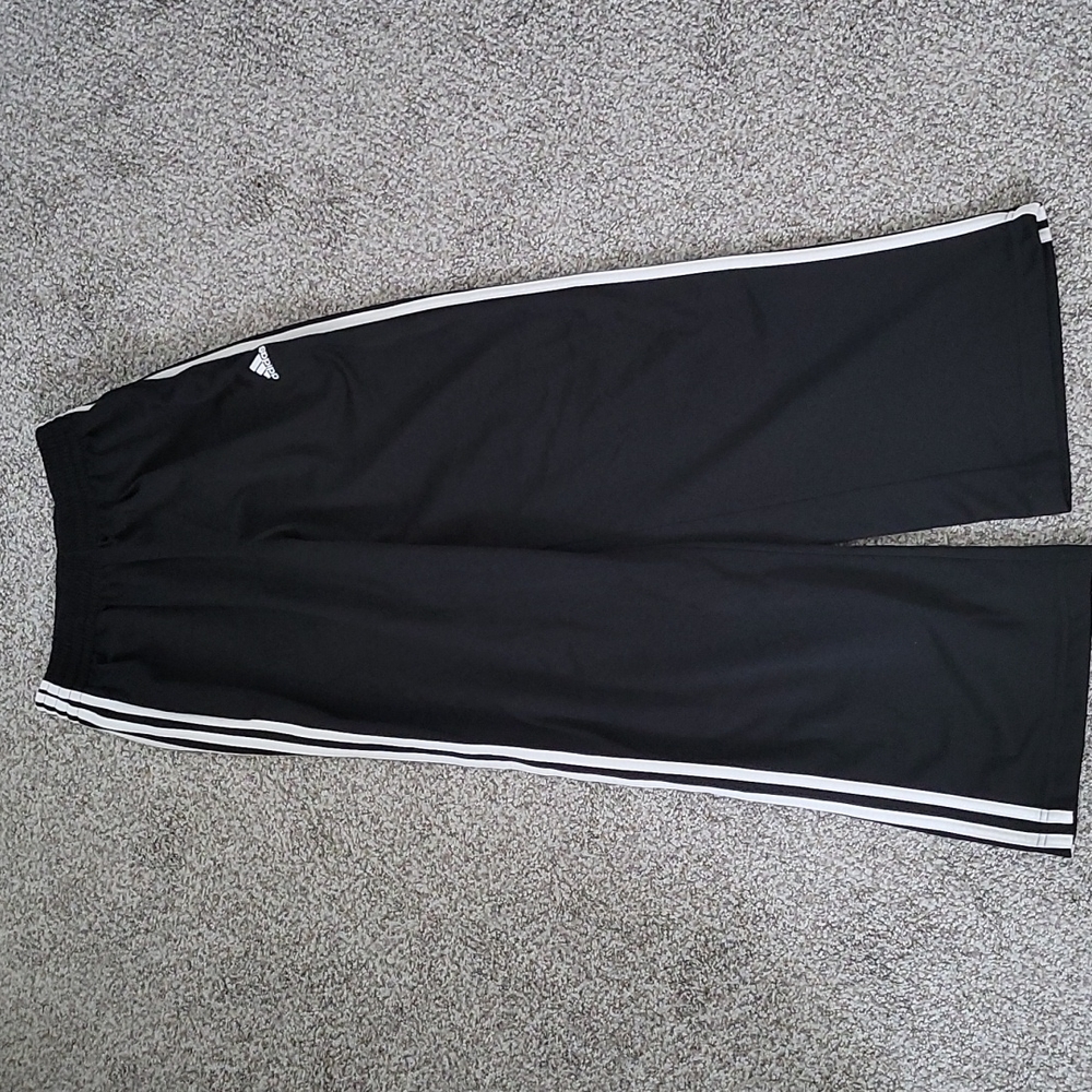 Adidas 3 Stripe wide leg trackpants
